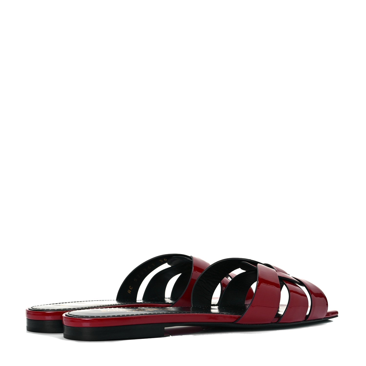 Saint Laurent Patent Tribute 05 Slide Sandals 36.5 Red 5 of 9