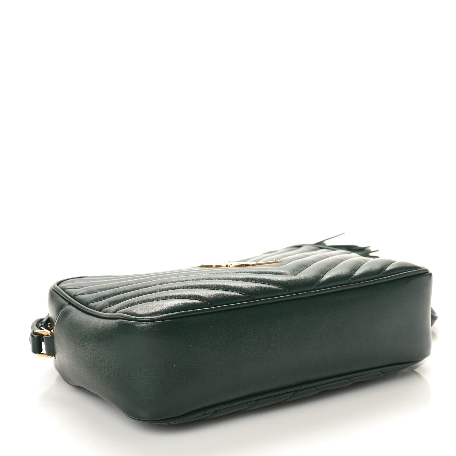 Saint Laurent Calfskin Matelasse Monogram Lou Camera Bag Vert Fonce 4 of 17