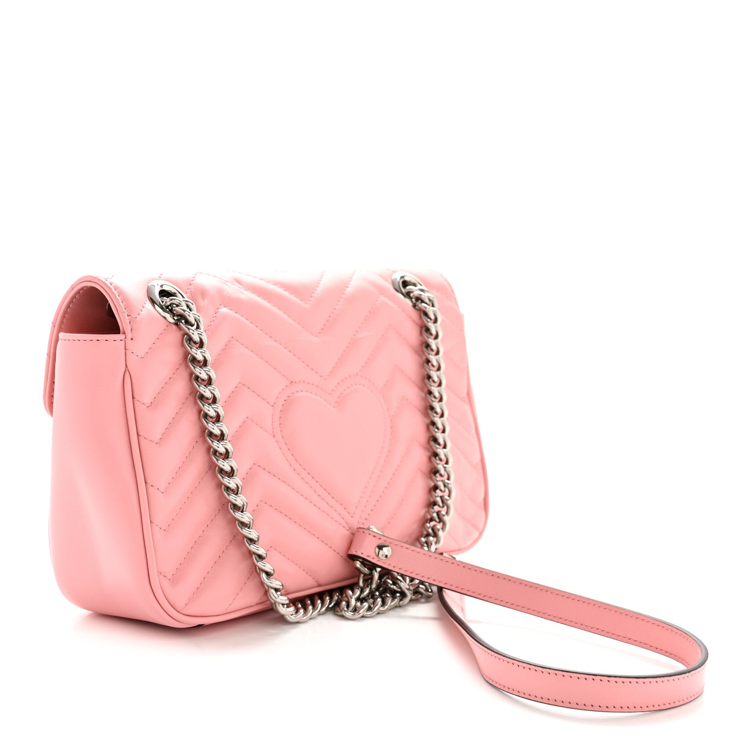 Gucci Calfskin Matelasse Small GG Marmont Shoulder Bag Wild Rose 2 of 12