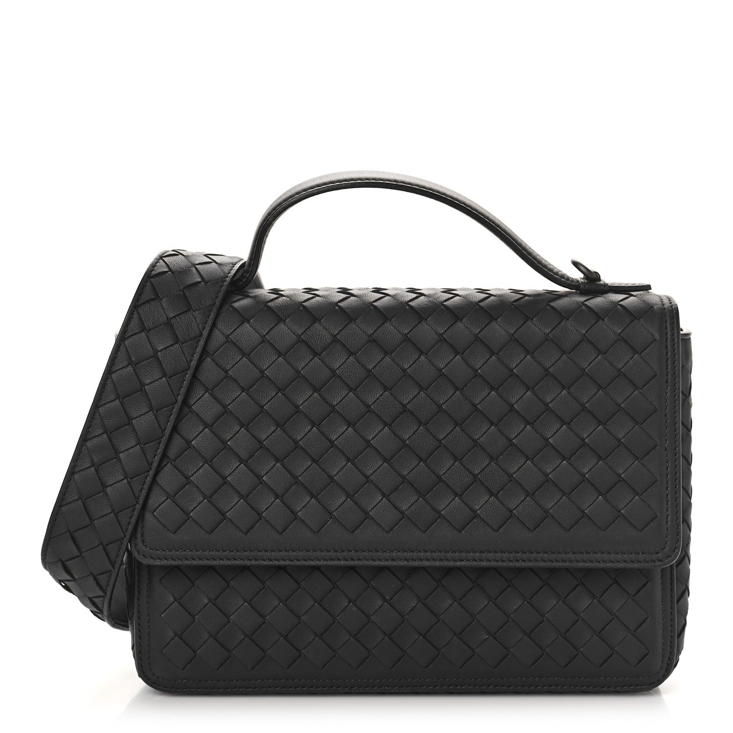 Bottega Veneta Nappa Intrecciato Alumna Bag Black 1 of 9