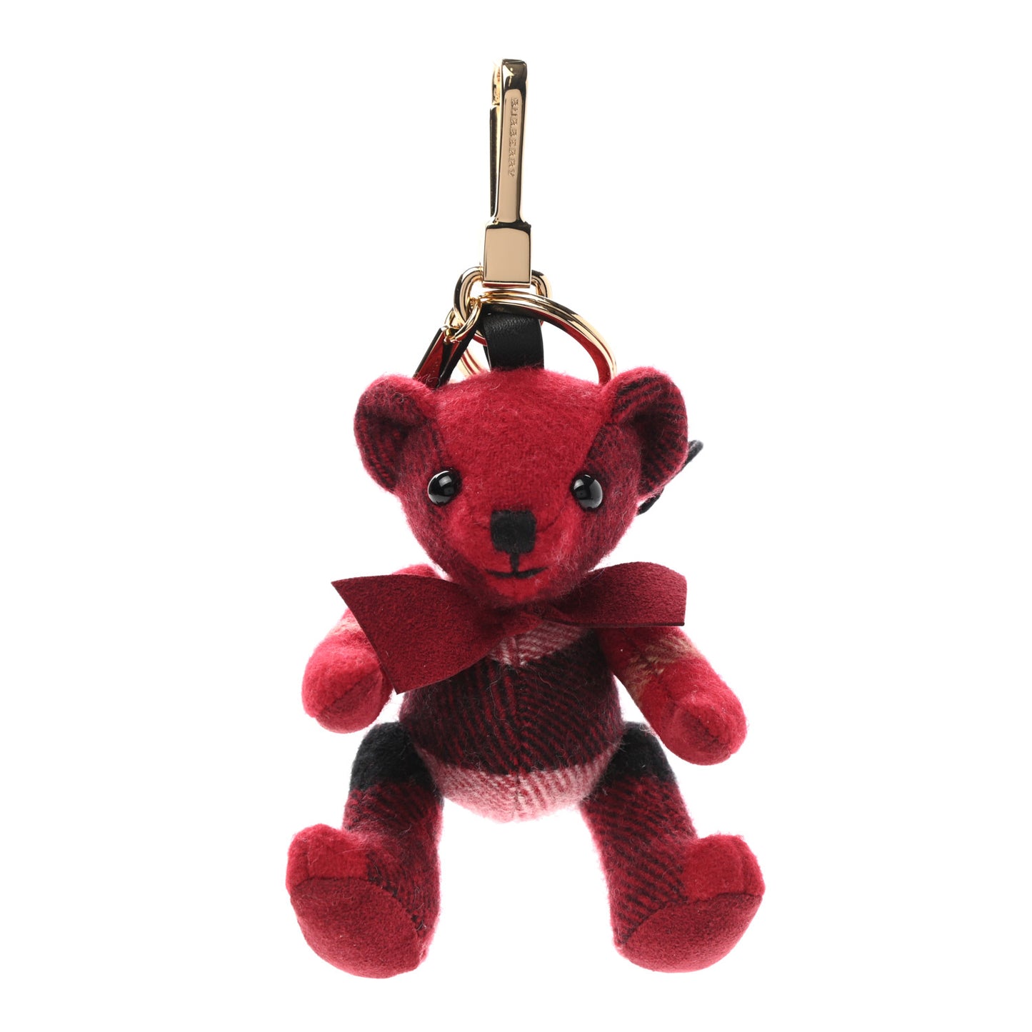 Cashmere Check Thomas Bear Bag Charm Parade Red