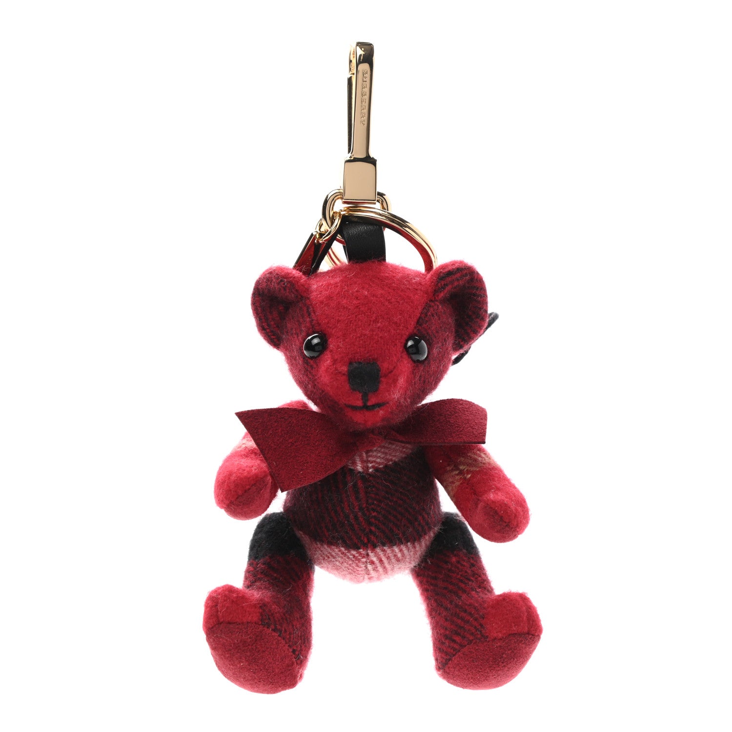 Burberry Cashmere Check Thomas Bear Bag Charm Parade Red 1 of 4