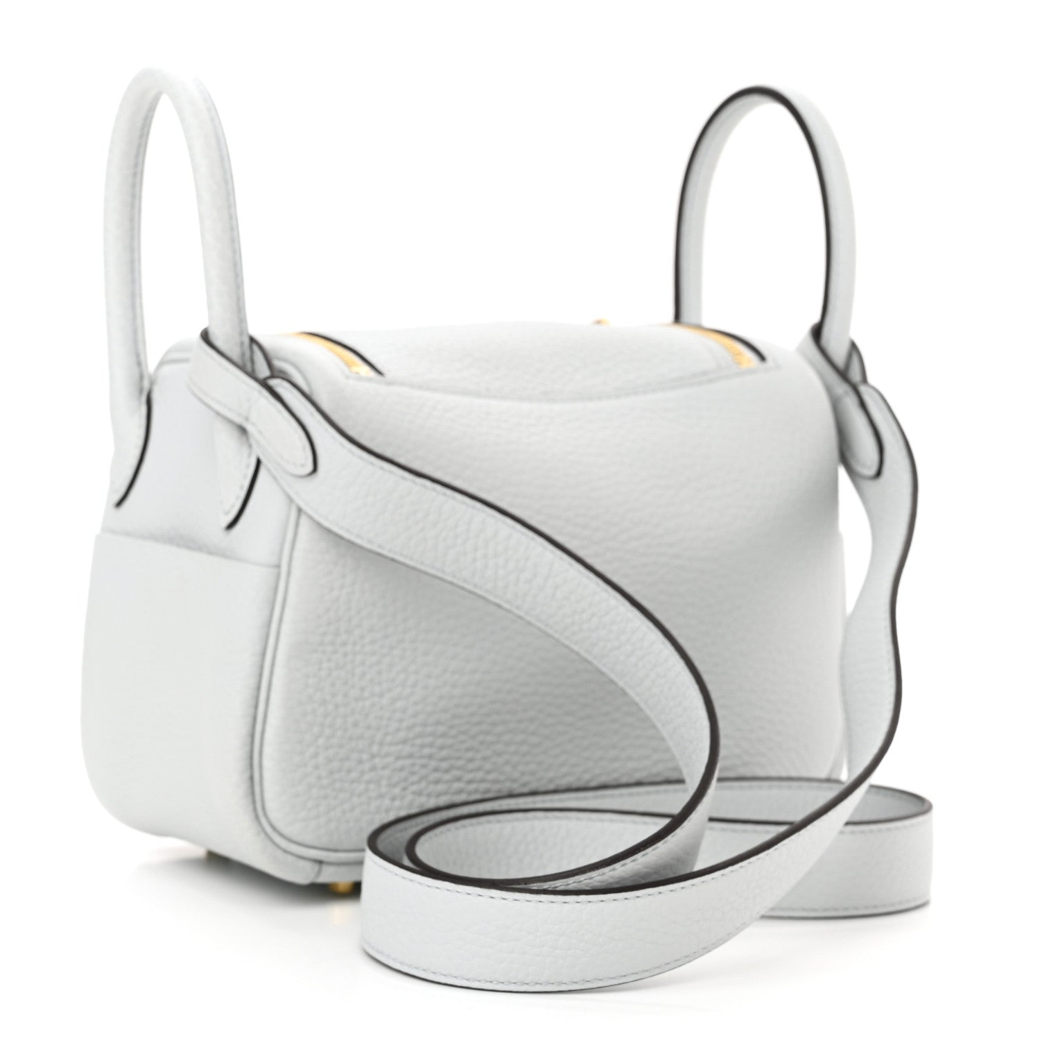 Hermes Taurillon Clemence Mini Lindy 20 Bleu Pale 2 of 9