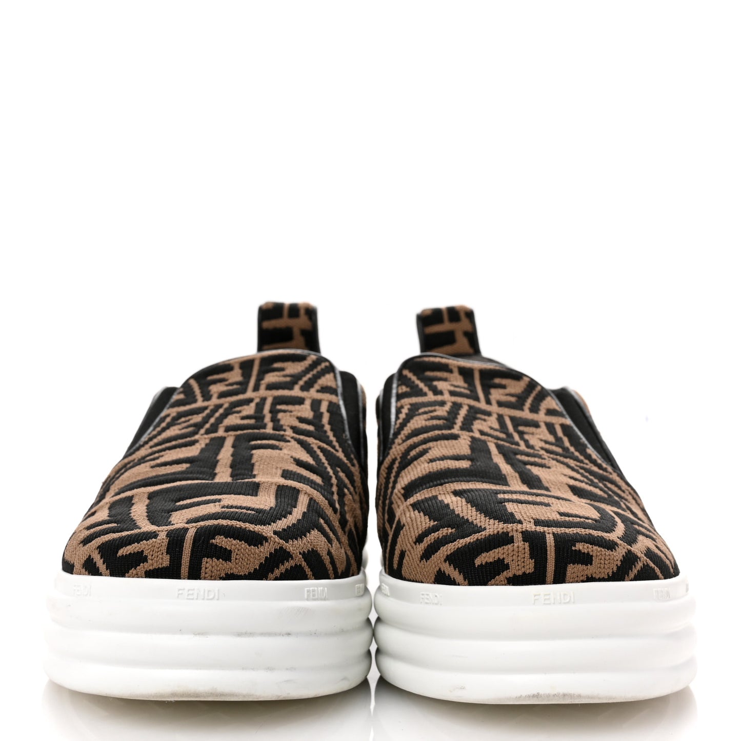 X SARA COLEMAN Canvas FF Vertigo Embroidered Womens Rise Slip On Sneakers 41 Tobacco Black