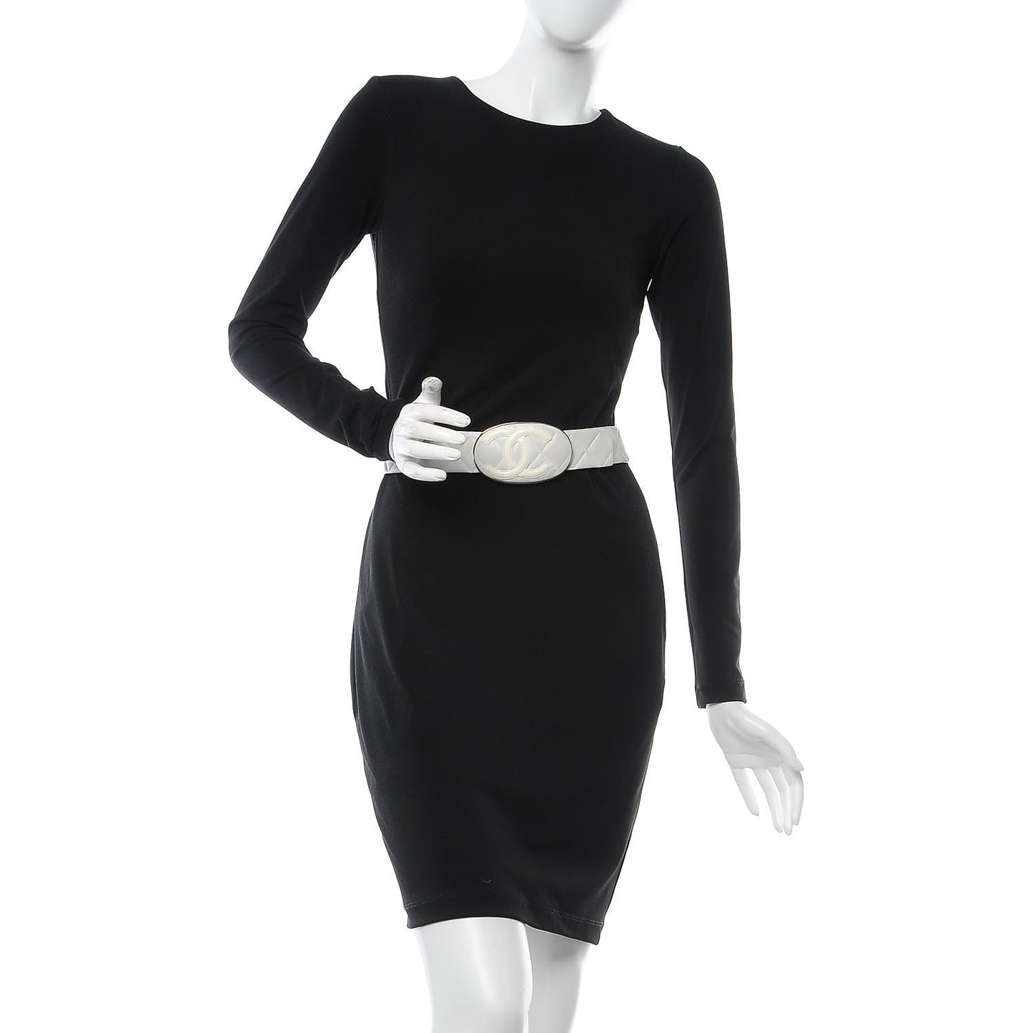 Calfskin Quilted CC Belt 90 36 White