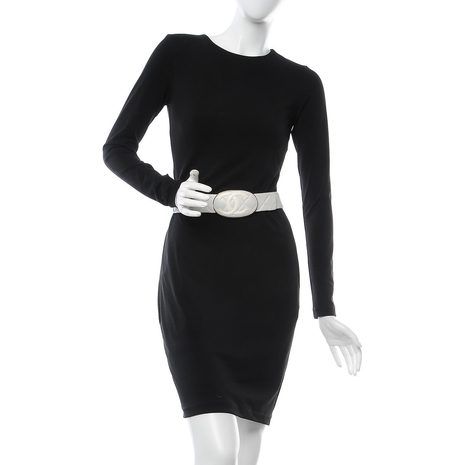 Chanel Calfskin Quilted CC Belt 90 36 White 2 of 7