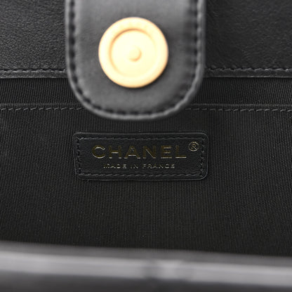 Chanel Calfskin Quilted CC Chain Accordion Tote Black 6 of 10