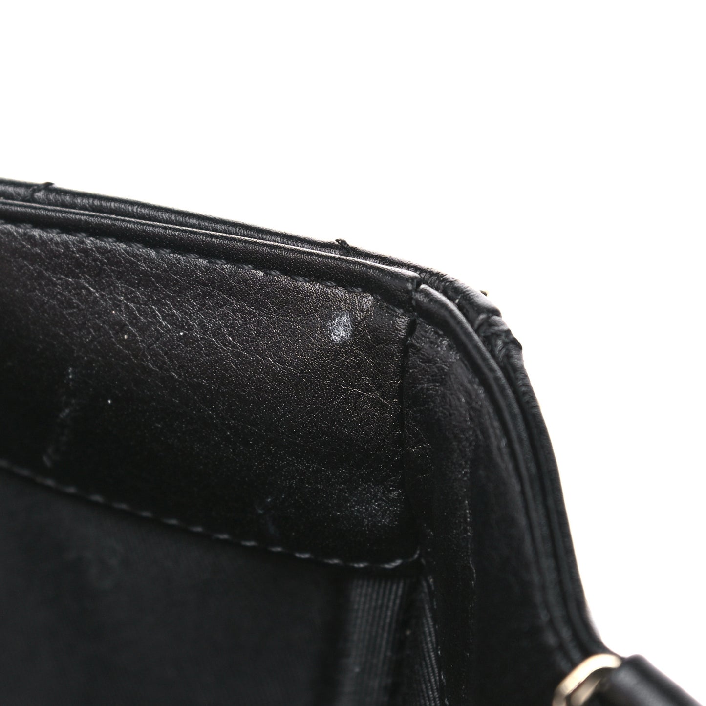 Crumpled Calfskin Quilted Large Chain All Over Flap Bag Black