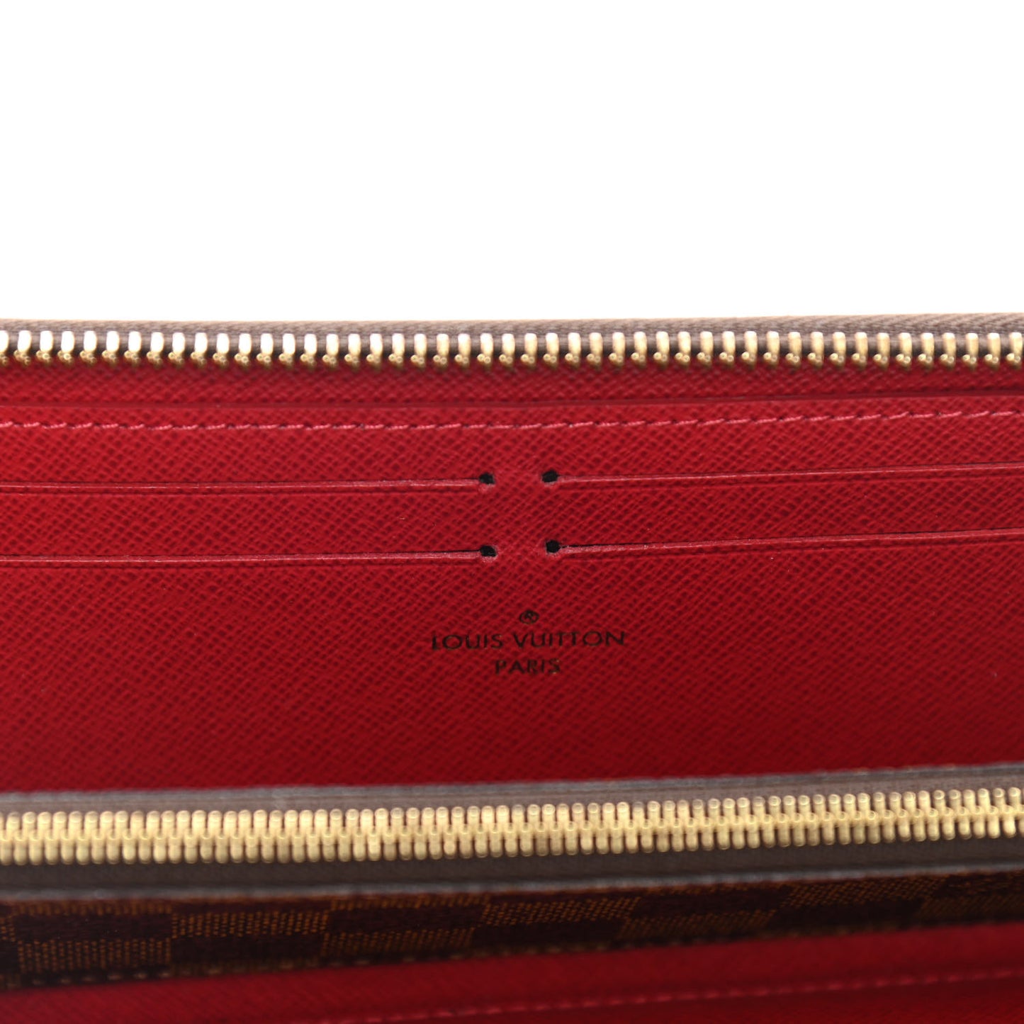Damier Ebene Clemence Wallet Cherry