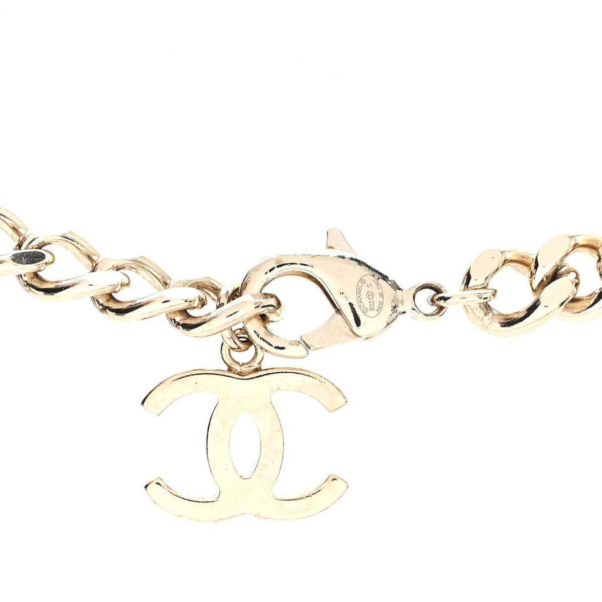Chanel Metal Enamel Chain CC Choker Gold Black 4 of 5