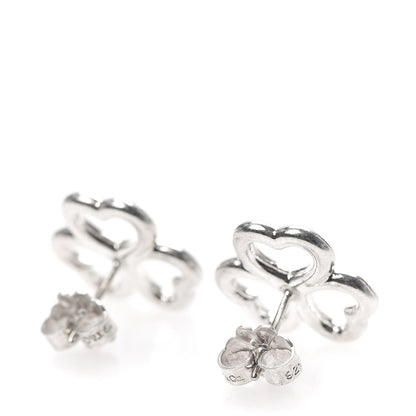 Tiffany Sterling Silver Heart Clover Earrings 3 of 4