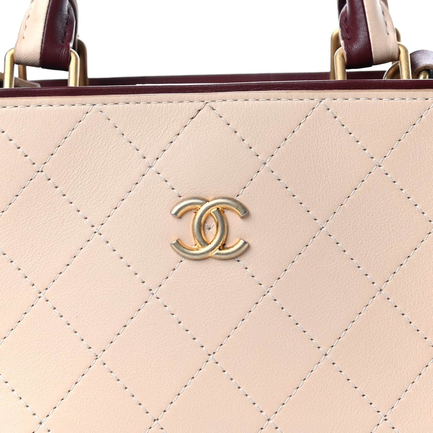 Chanel Bullskin Stitched Bi-Color Small So Light Shoulder Bag Beige 10 of 10