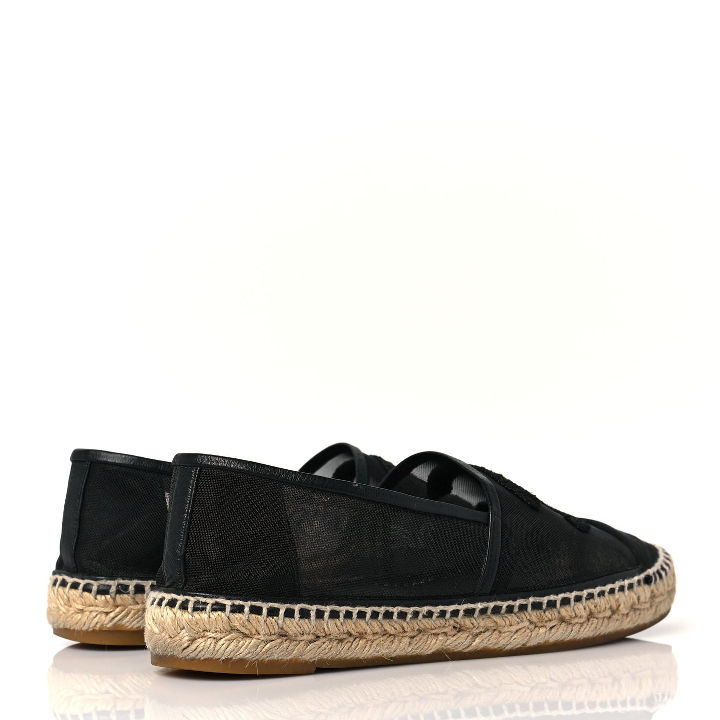 Mesh Grosgrain CC Espadrilles 40 Black