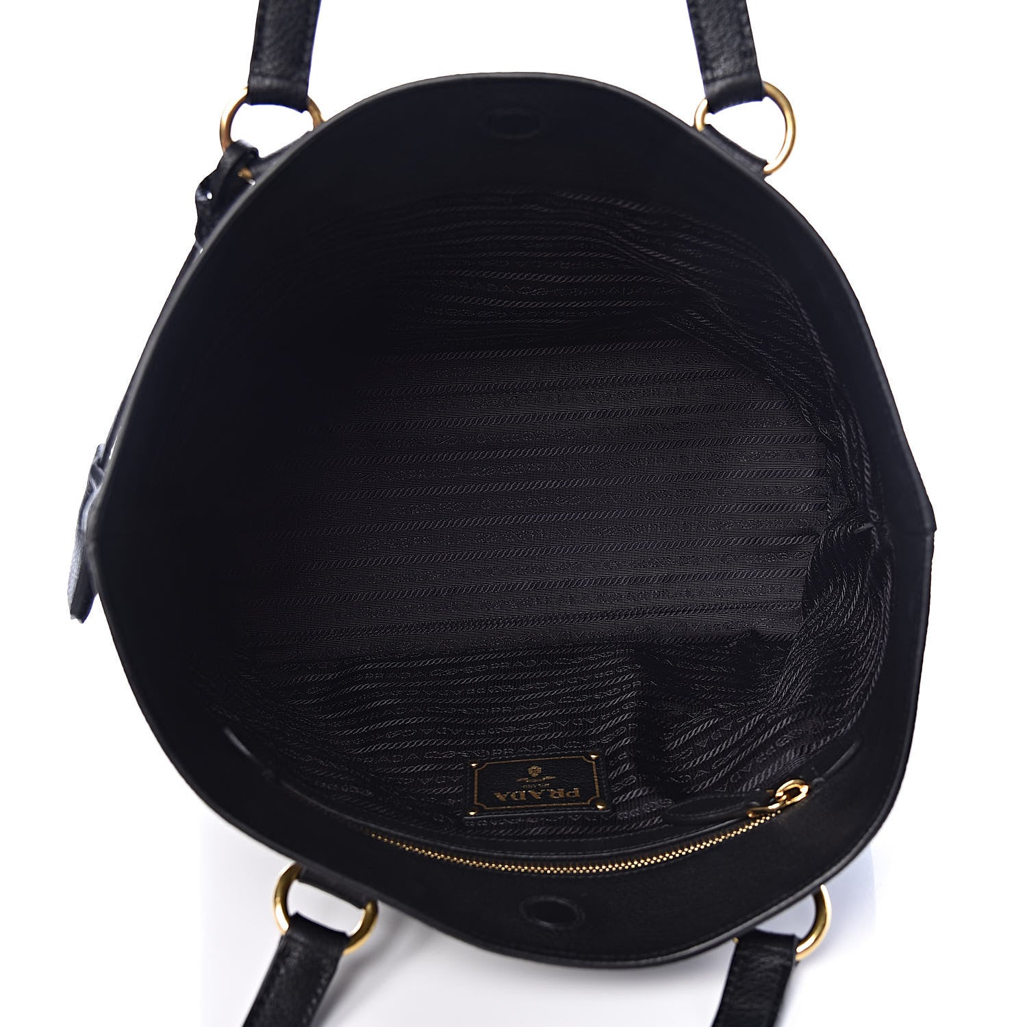 Prada Vitello Phenix Embossed Logo Tote Black 5 of 10