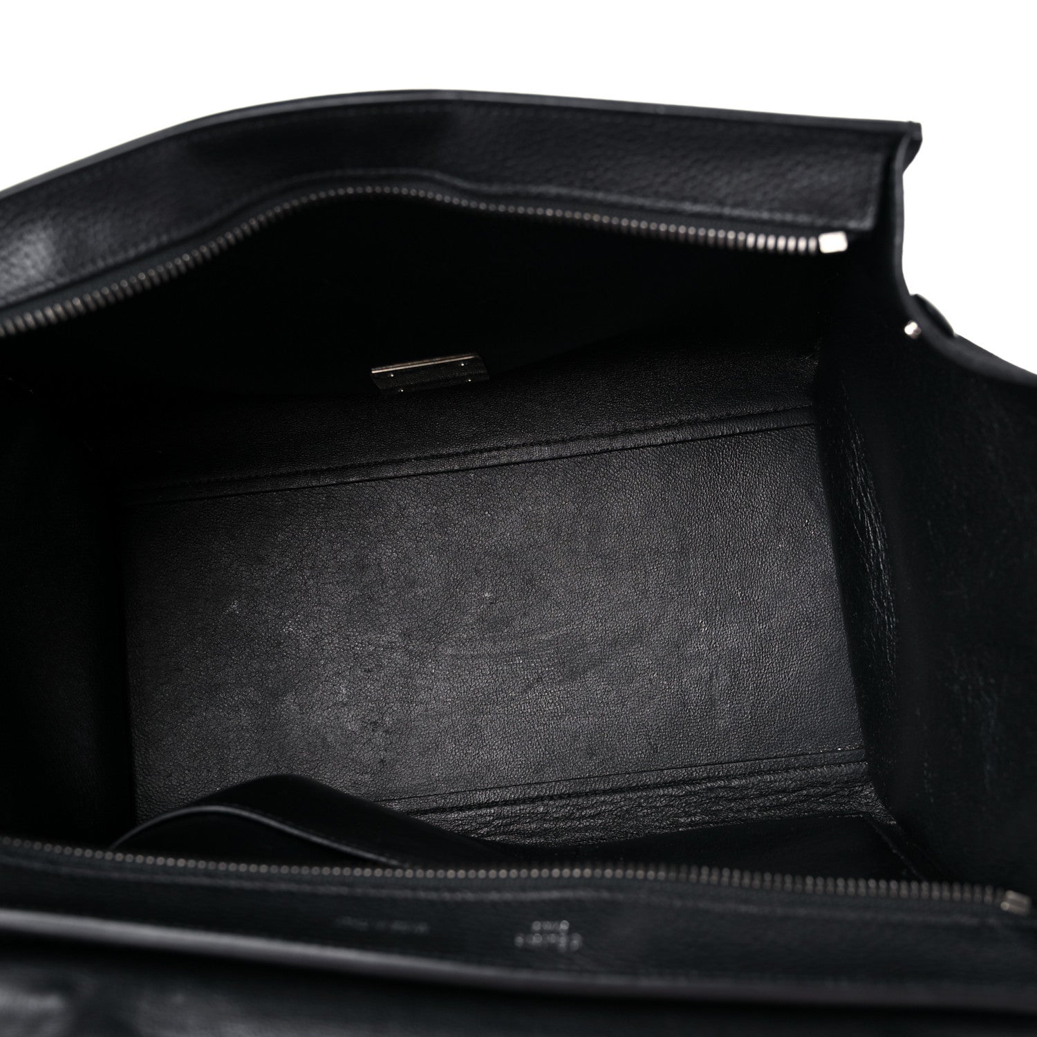 Celine Drummed Calfskin Suede Medium Trapeze Black 5 of 13