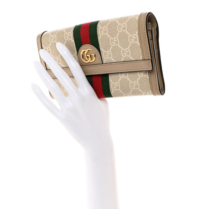 Gucci GG Supreme Monogram Web Ophidia Continental Wallet Beige Mystic White Oatmeal 2 of 7