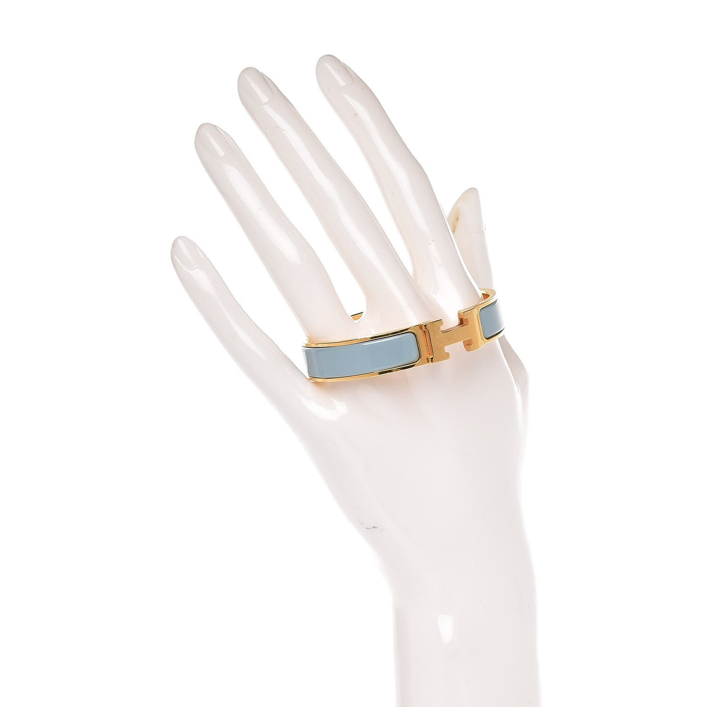 Enamel Narrow Clic Clac H Bracelet PM Aigue Marine