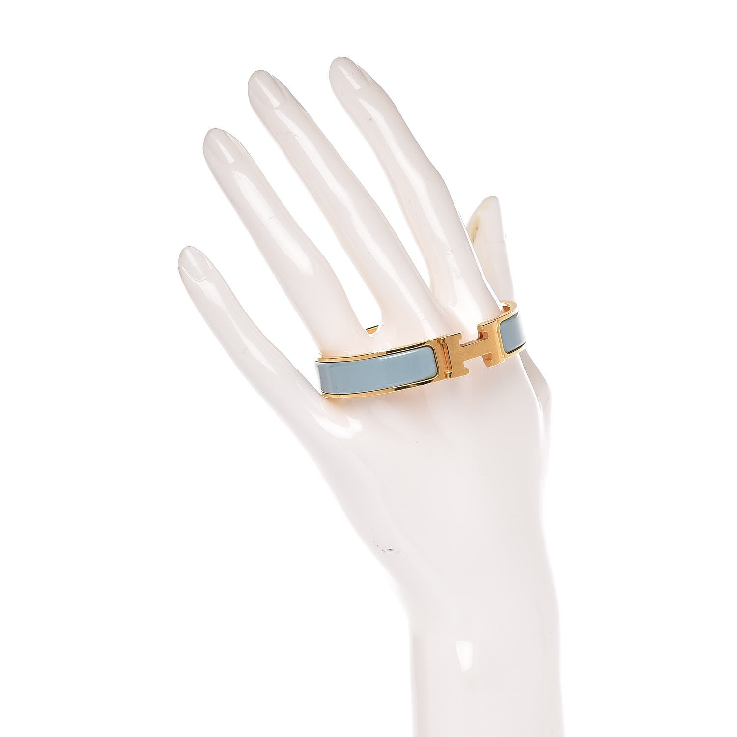 Hermes Enamel Narrow Clic Clac H Bracelet PM Aigue Marine 2 of 4