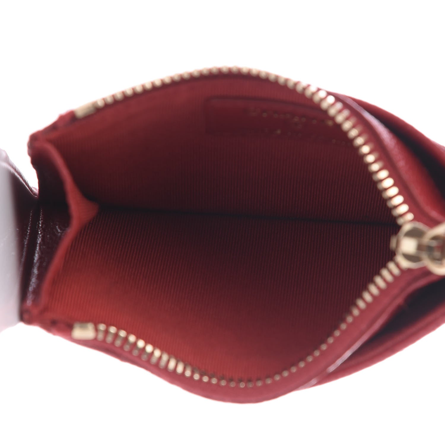 Chanel Caviar Quilted CC Zip Card Holder Red 4 of 8