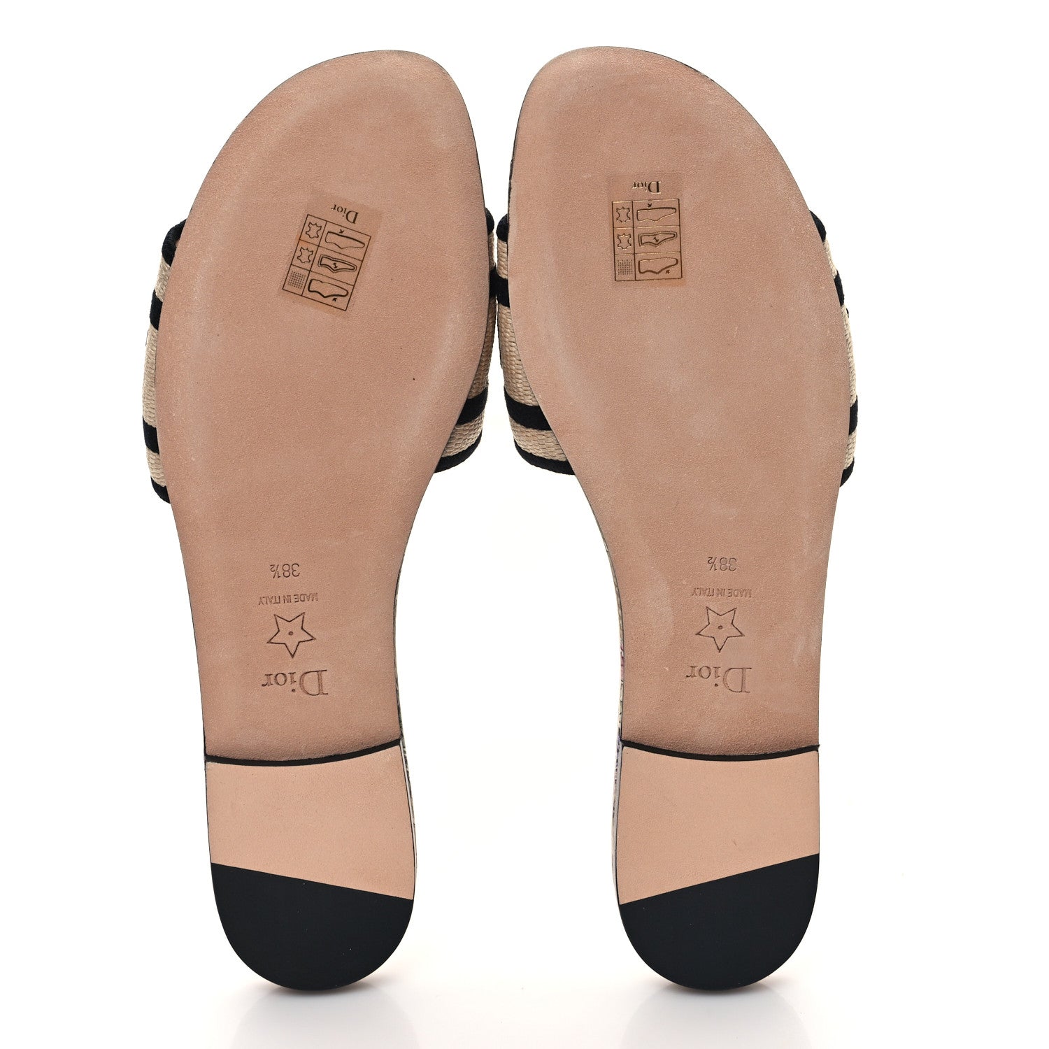 Christian Dior Straw Embroidered Cabinet de la Mer Dway Mules Slide Sandals 38.5 Multicolor 5 of 9
