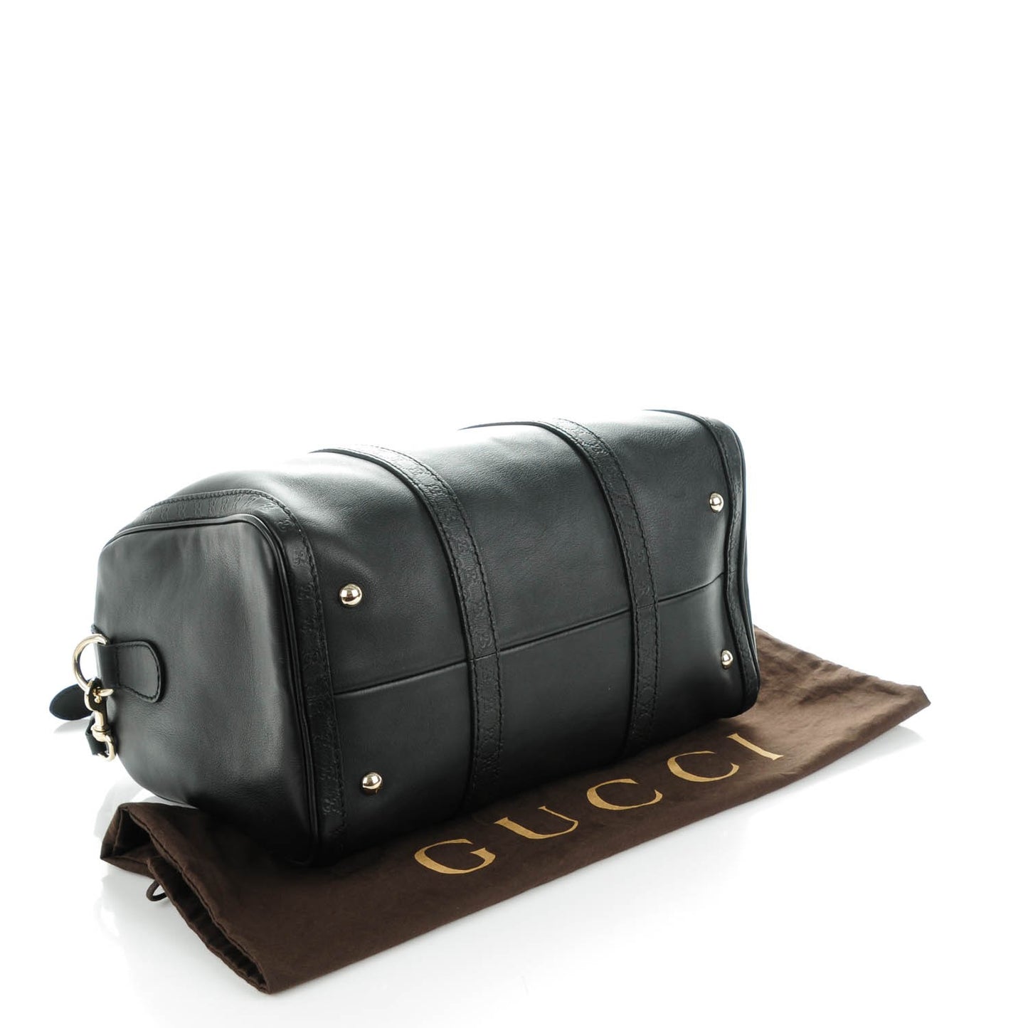 Calfskin Microguccissima Trim Medium Boston Black