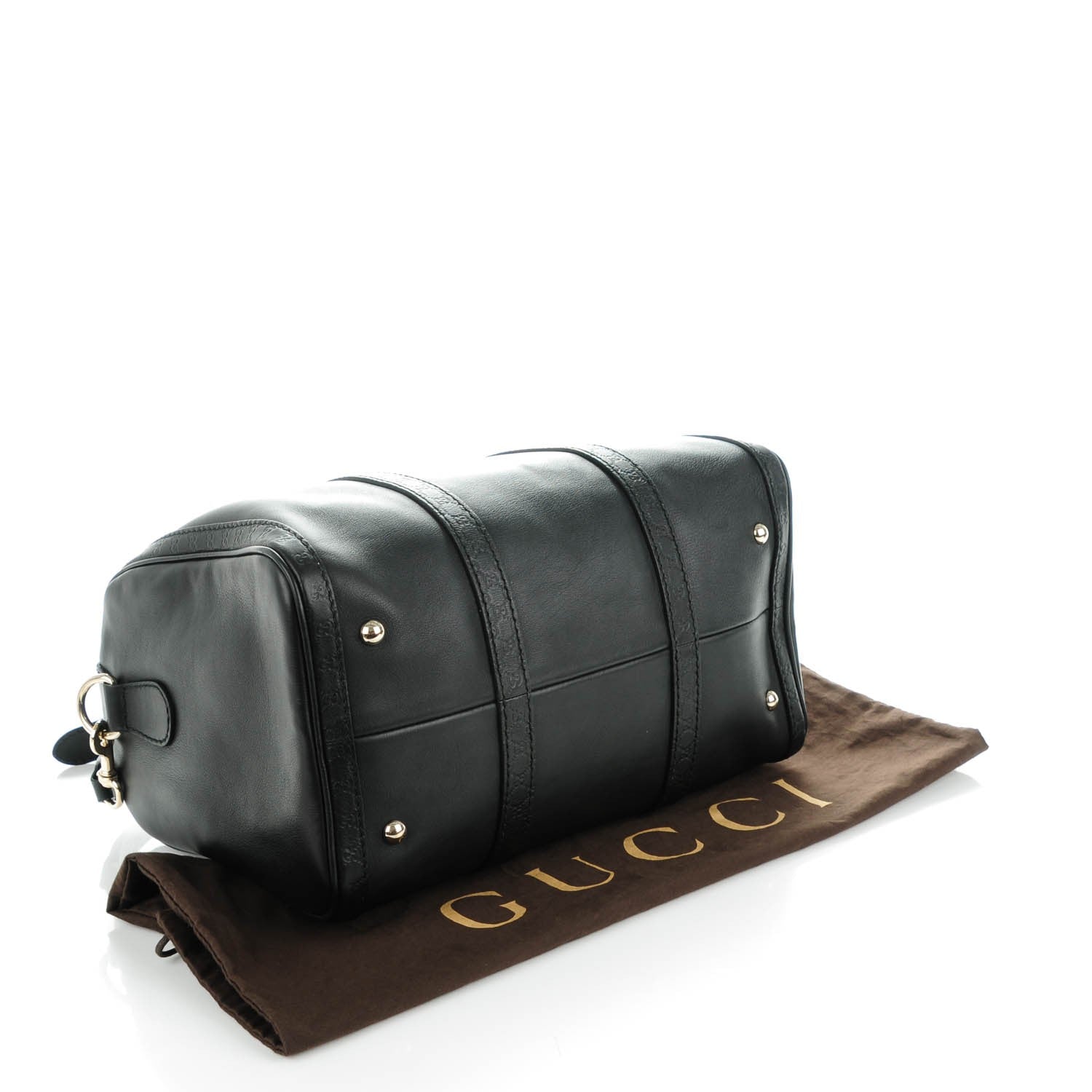 Gucci Calfskin Microguccissima Trim Medium Boston Black 4 of 7