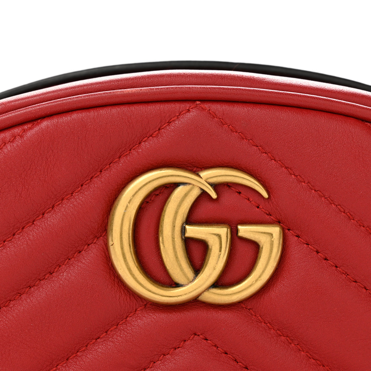 Gucci Calfskin Matelasse GG Marmont Belt Bag 85 34 Hibiscus Red 11 of 13