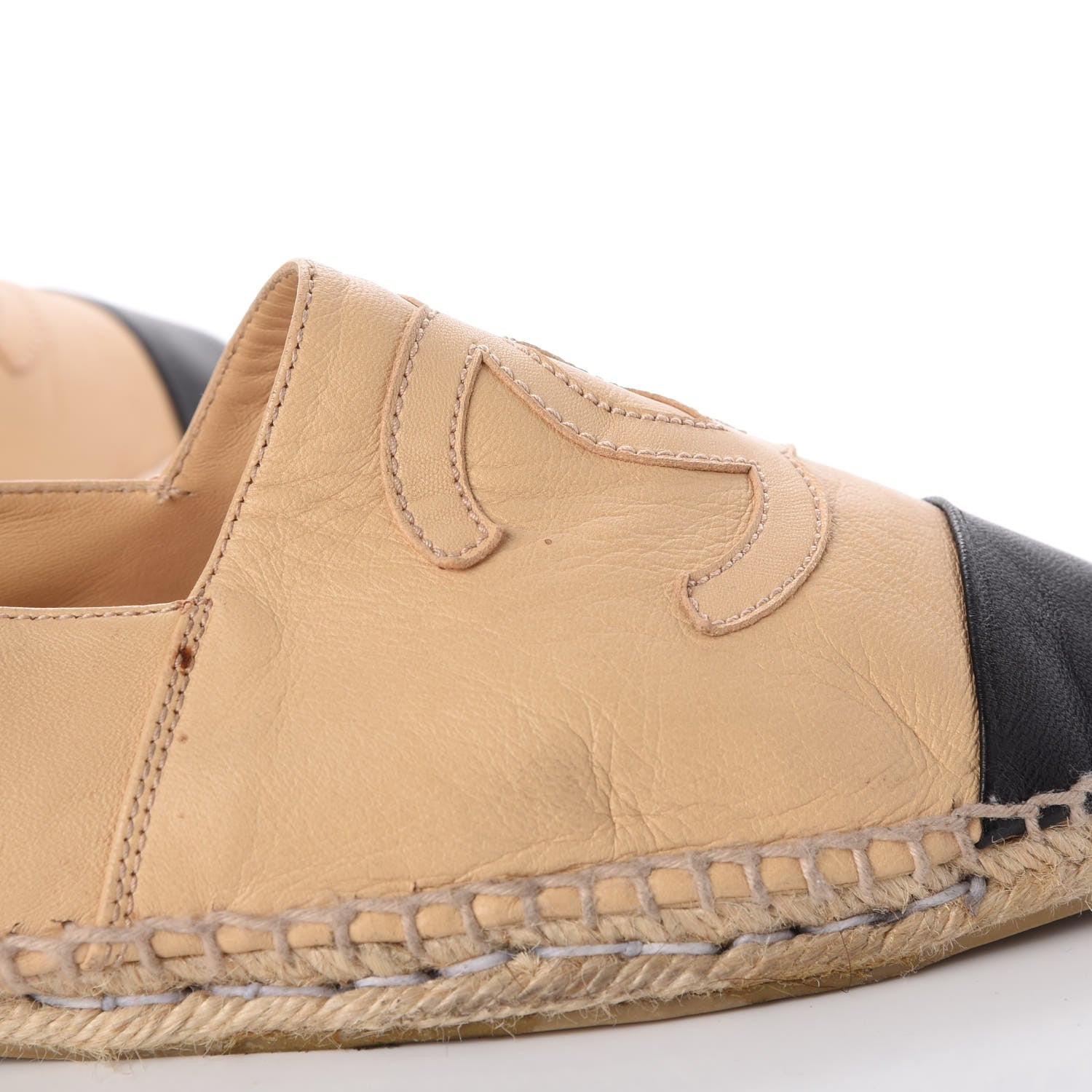 Chanel Lambskin CC Espadrilles 41 Beige Black 16 of 21