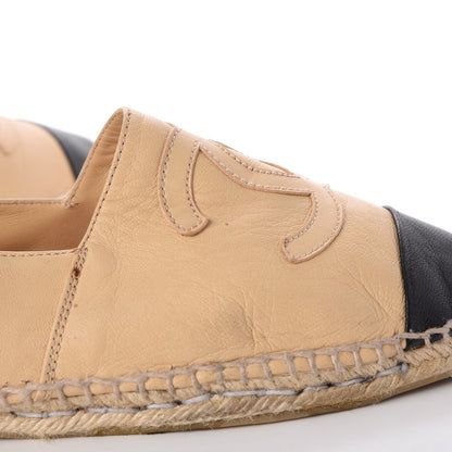Chanel Lambskin CC Espadrilles 41 Beige Black 16 of 21