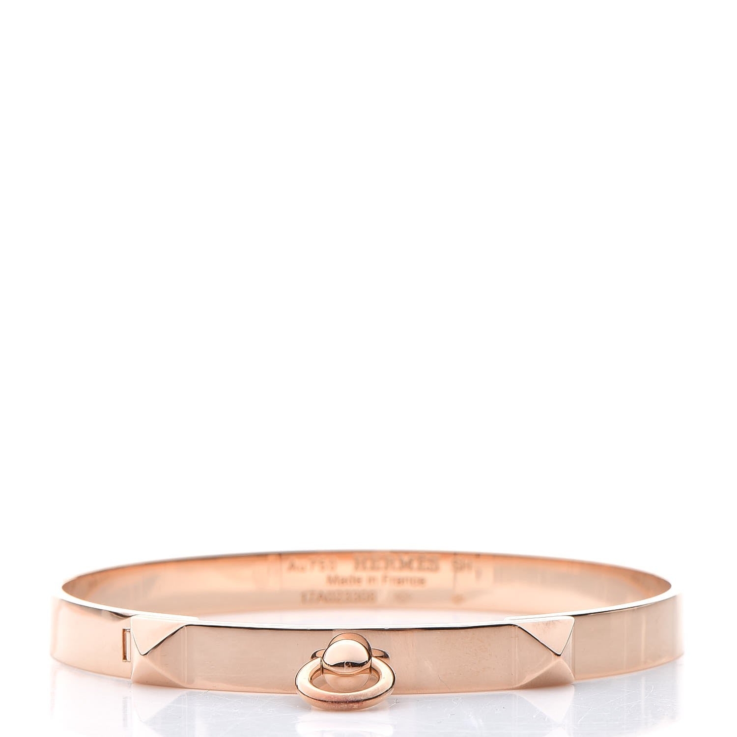 Hermes 18K Rose Gold PM Collier De Chien Bracelet SH 1 of 5
