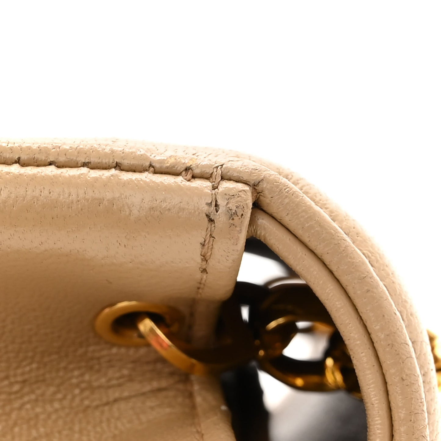 Lambskin Quilted Small Single Flap Beige