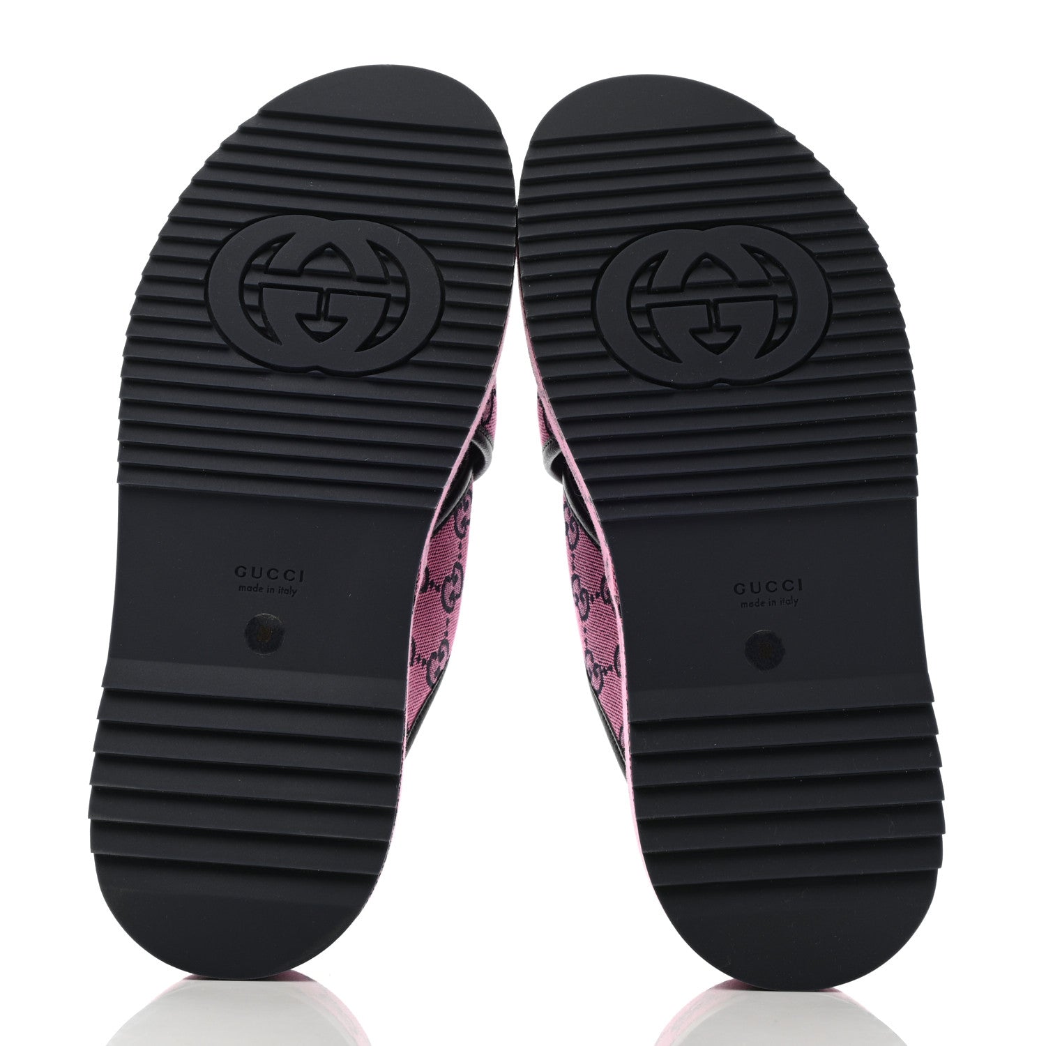 Gucci Monogram Multicolor Criss Cross Platform Slide Sandals 39 Pink Blue 5 of 8