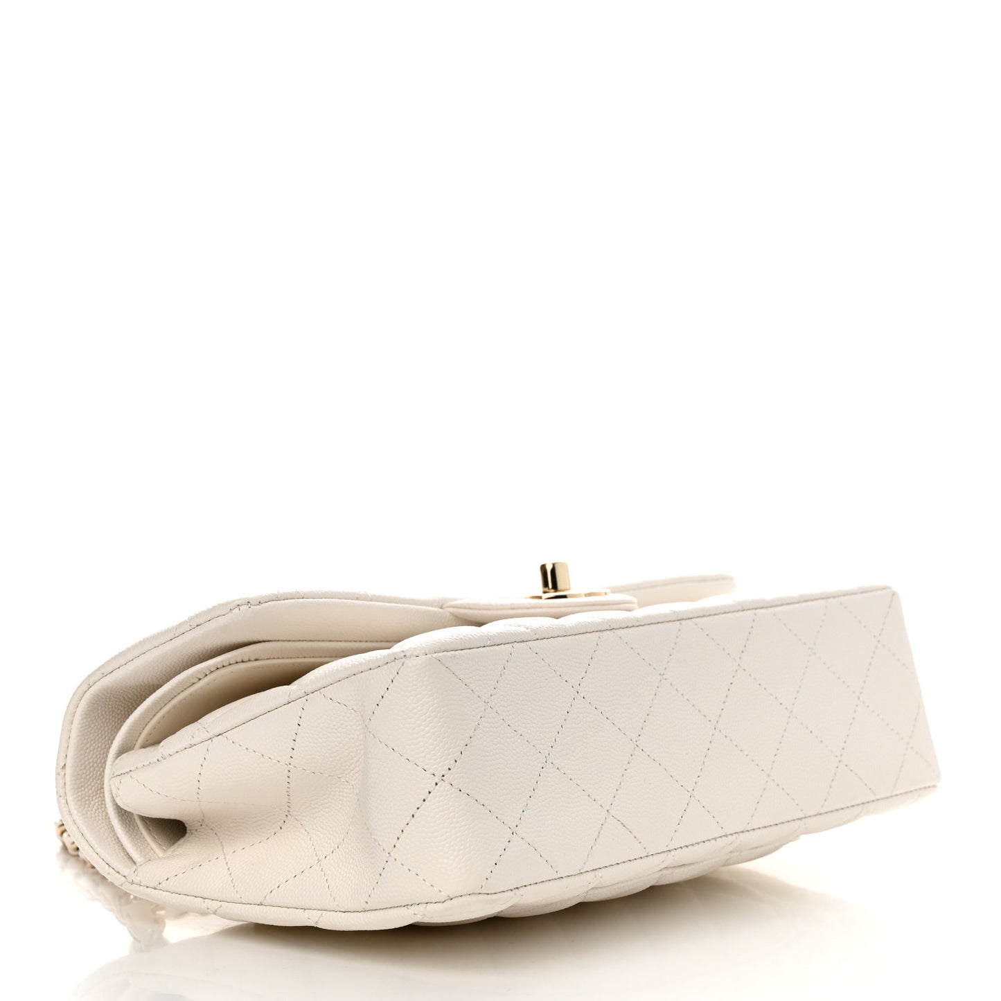 Caviar Quilted Small Double Flap White