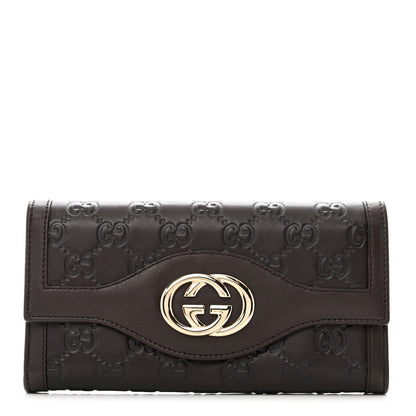 Gucci Guccissima Sukey Continental Wallet Chocolate 1 of 8