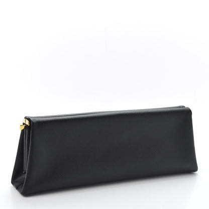Prada Saffiano Frame Clutch Black 2 of 9