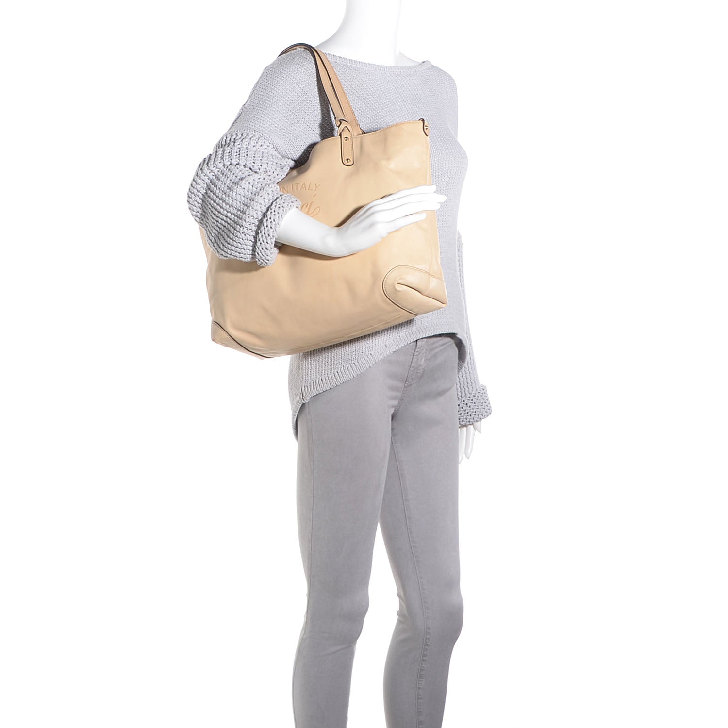 Gucci Leather Medium Craft Tote Khaki 2 of 8