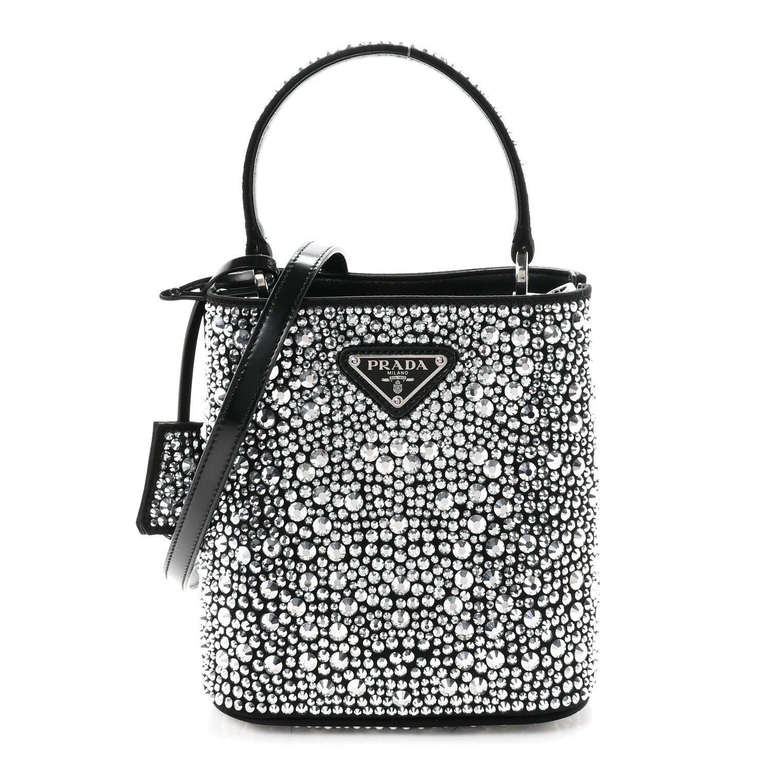 Prada Satin Crystal Small Panier Bucket Bag Metal 1 of 11