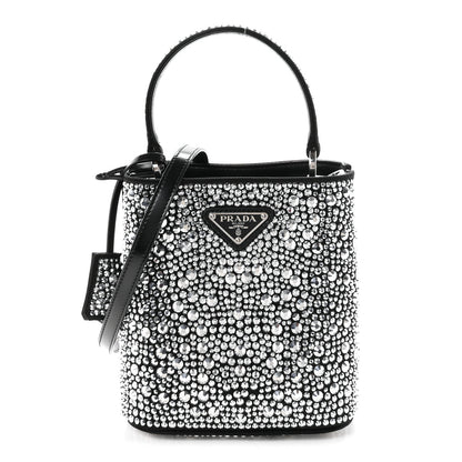 Prada Satin Crystal Small Panier Bucket Bag Metal 1 of 11