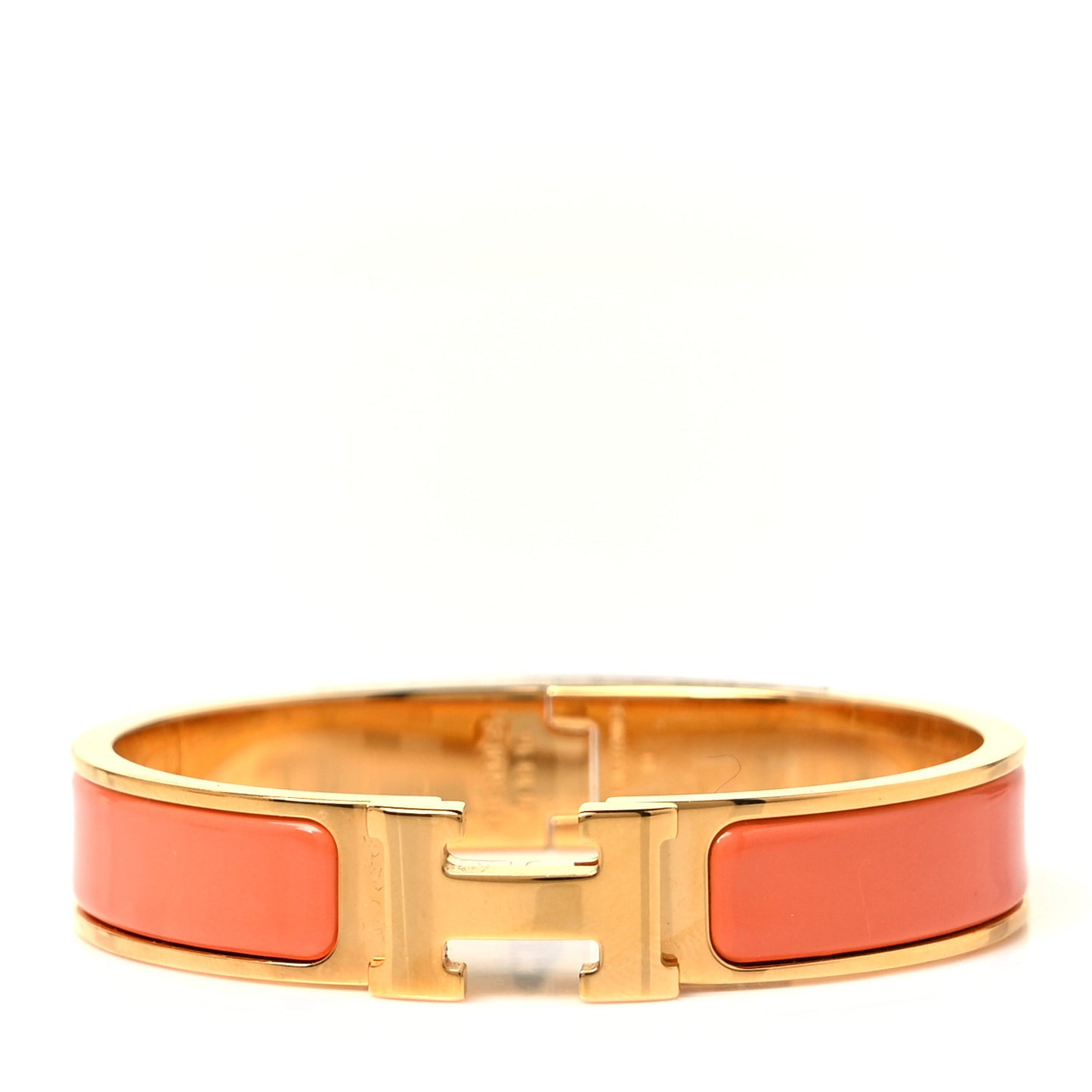 Enamel Narrow Clic Clac H Bracelet PM Peach Melba