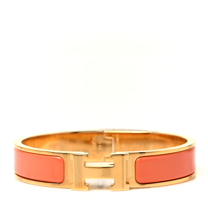 Hermes Enamel Narrow Clic Clac H Bracelet PM Peach Melba 1 of 5