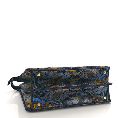 Fendi Velvet Marble Medium Peekaboo I SEE U Satchel Bleu Multicolor 4 of 8