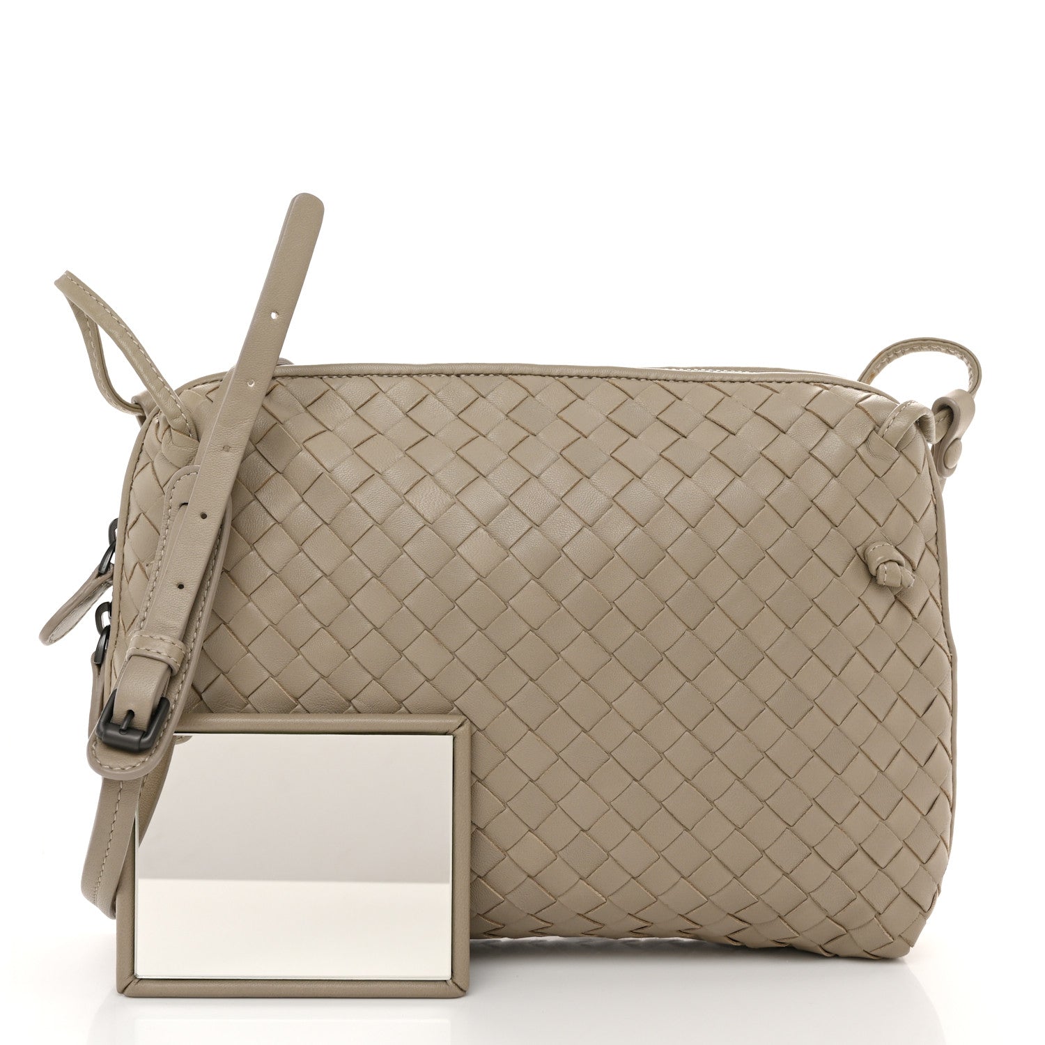 Bottega Veneta Nappa Intrecciato Nodini Crossbody Messenger Steel 3 of 12