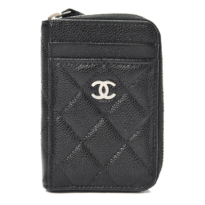 Chanel Caviar Quilted Zip Card Holder Black 1 of 16