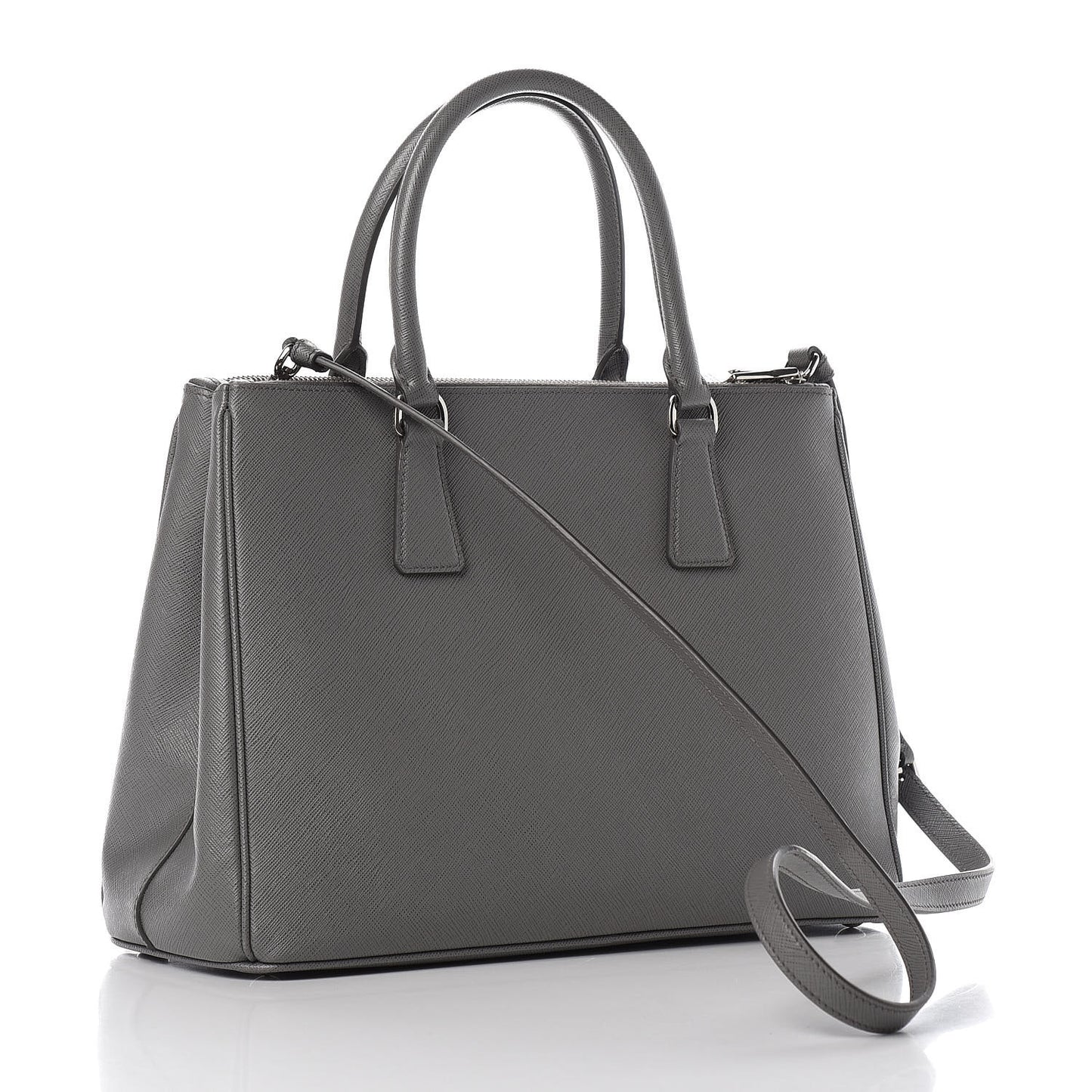 Saffiano Lux Large Galleria Double Zip Tote Marmo