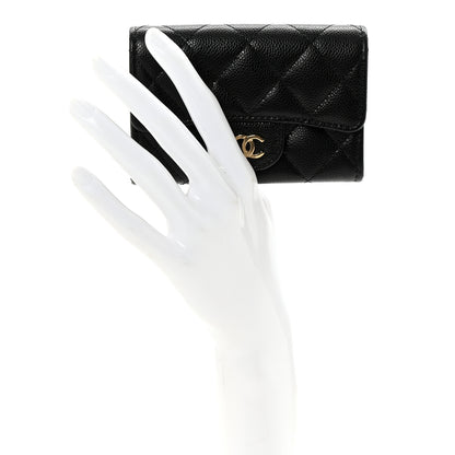 Chanel Caviar Quilted Flap Card Holder Wallet Black 2 of 9