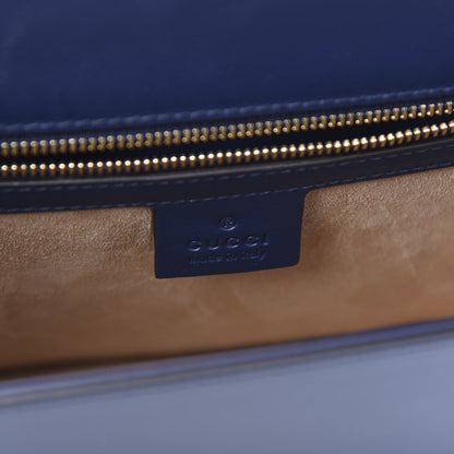 Gucci Vitello Fontanella Web Small Sylvie Shoulder Bag Blue Agata 8 of 10