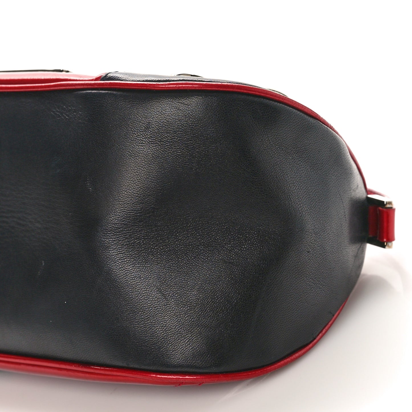 Calfskin Patent Trailer Trash Cadillac Shoulder Bag Black Red