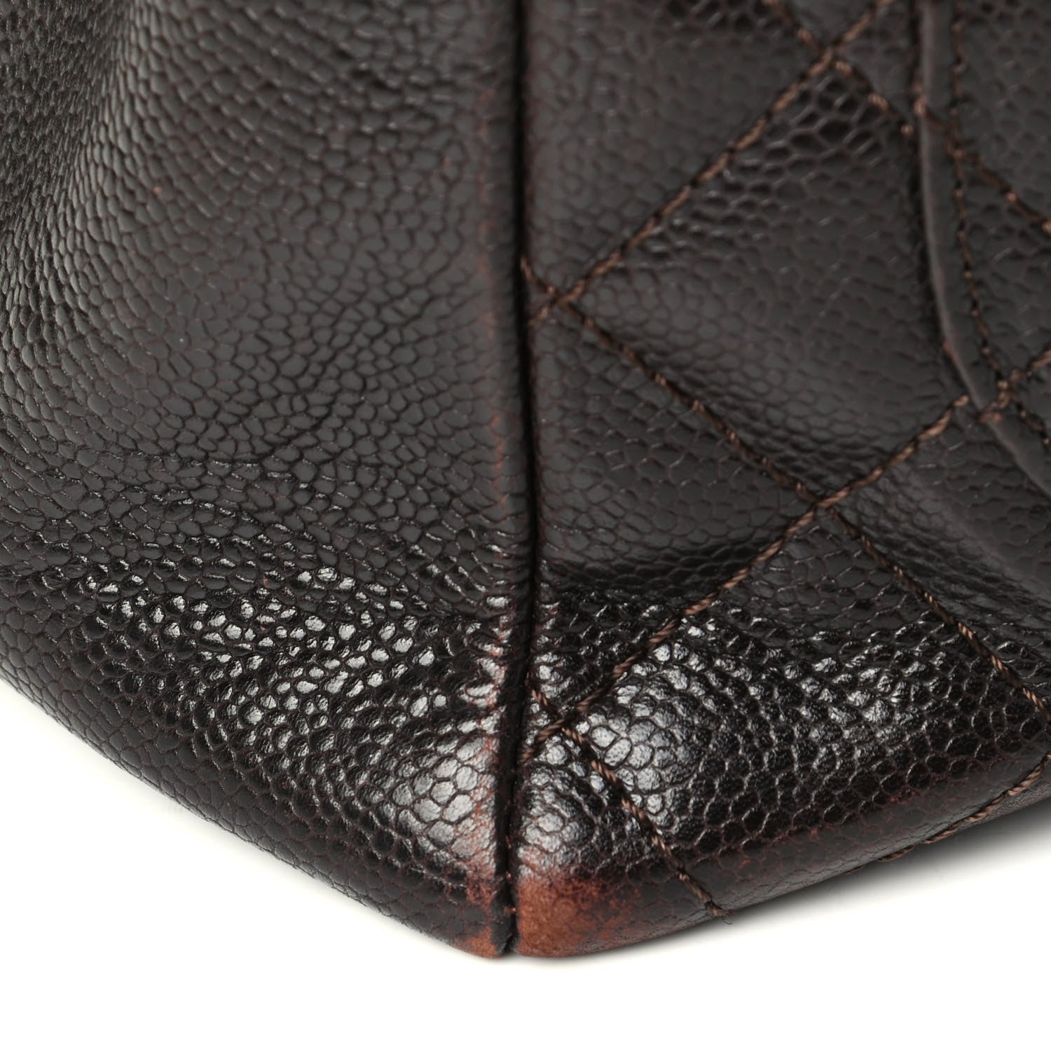 Chanel Caviar Quilted Grand Shopping Tote GST Dark Brown 6 of 9