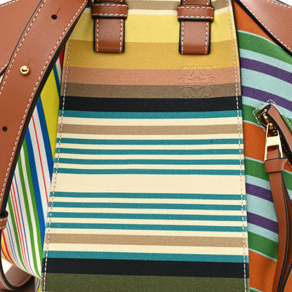 Loewe Canvas Calfskin Small Stripes Hammock Shoulder Bag Multicolor 8 of 10