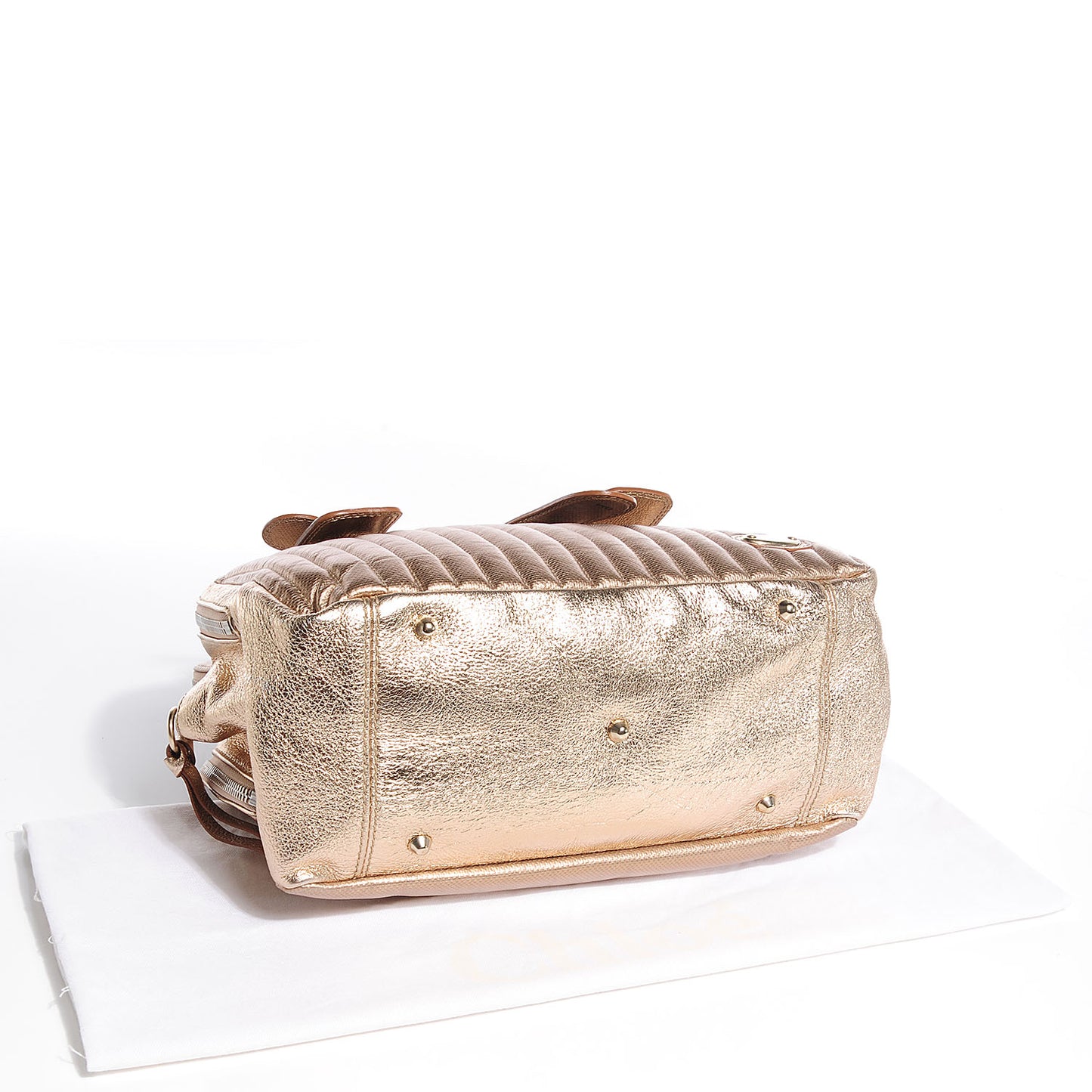 Lambskin Quilted Large Bay Tote Rose Gold